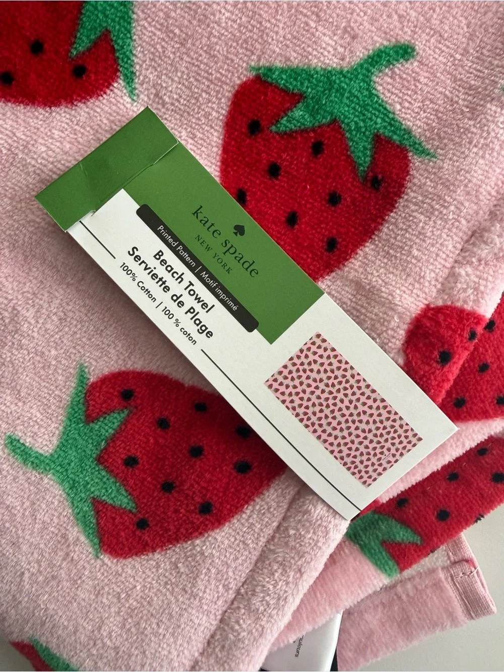 Kate Spade New York Oversized Beach Towel, Strawberries
